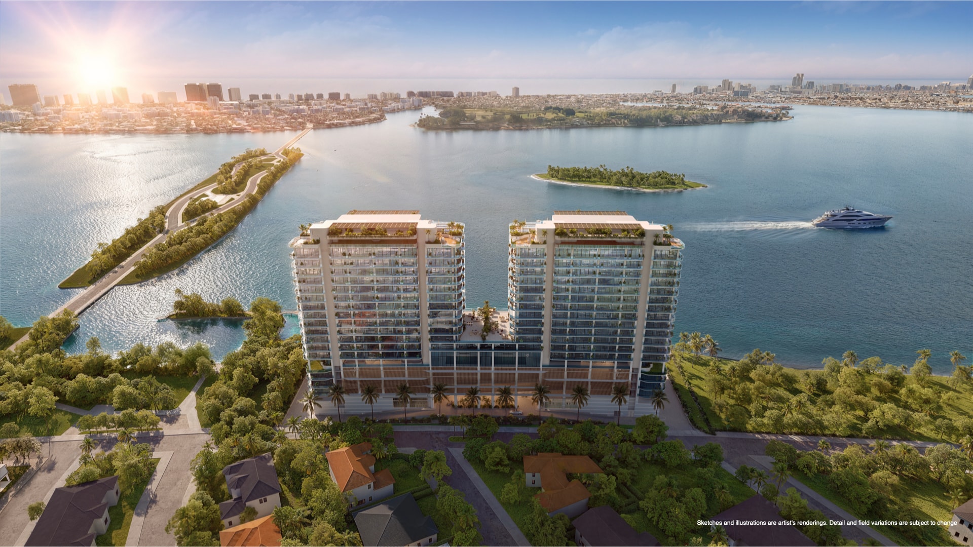 CONTINUUM 12000 aerial waterfront rendering North Miami