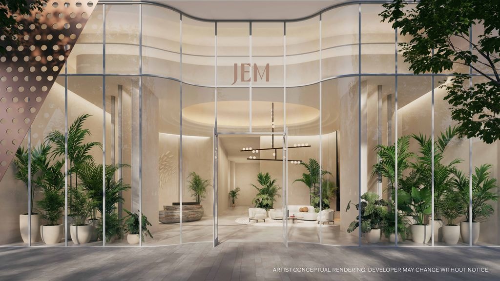 JEM Residences lobby entrance rendering Miami Worldcenter